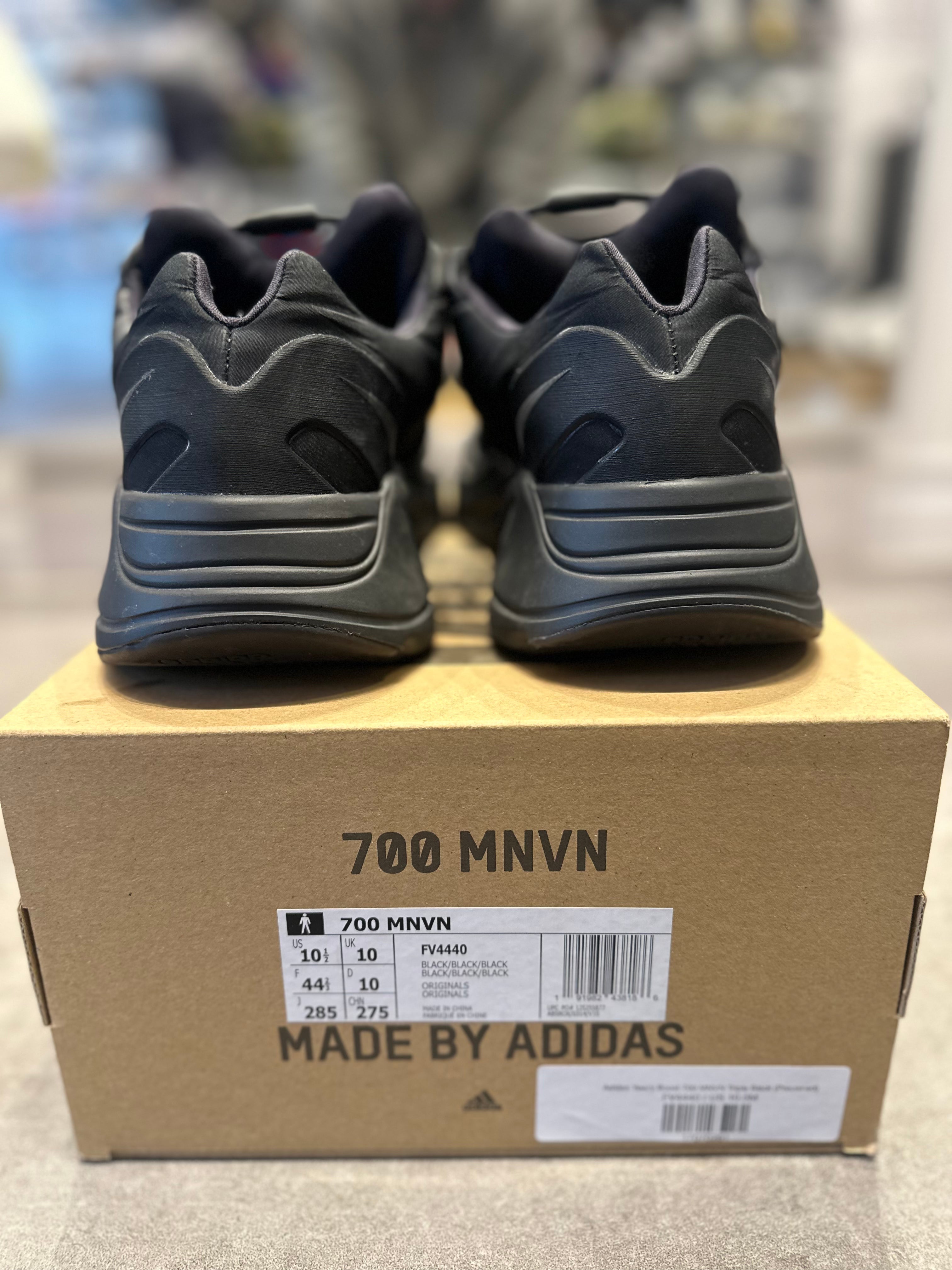 Adidas Yeezy Boost 700 MNVN Triple Black, pre-owned, US Men's 10.5 – photo 6 of 7