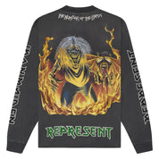Represent x Iron Maiden Number Of Beast L/S T-Shirt Grey