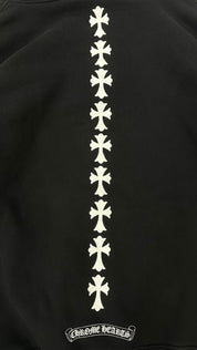 Chrome Hearts Triple Cross Cemetery Spine Thermal Zip-Up Hoodie Black - Lightly Used Size M
