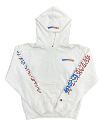 Chrome Hearts Matty Boy America Scroll Pullover Hoodie White