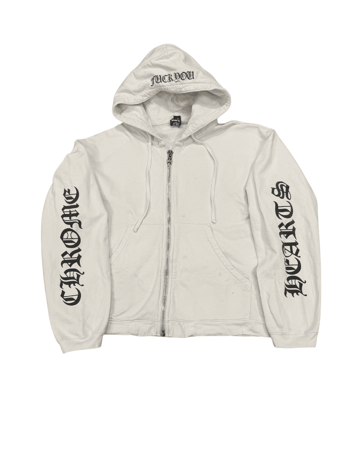 Chrome Hearts Vintage F*ck You Hoodie White - Pre-Owned Size S