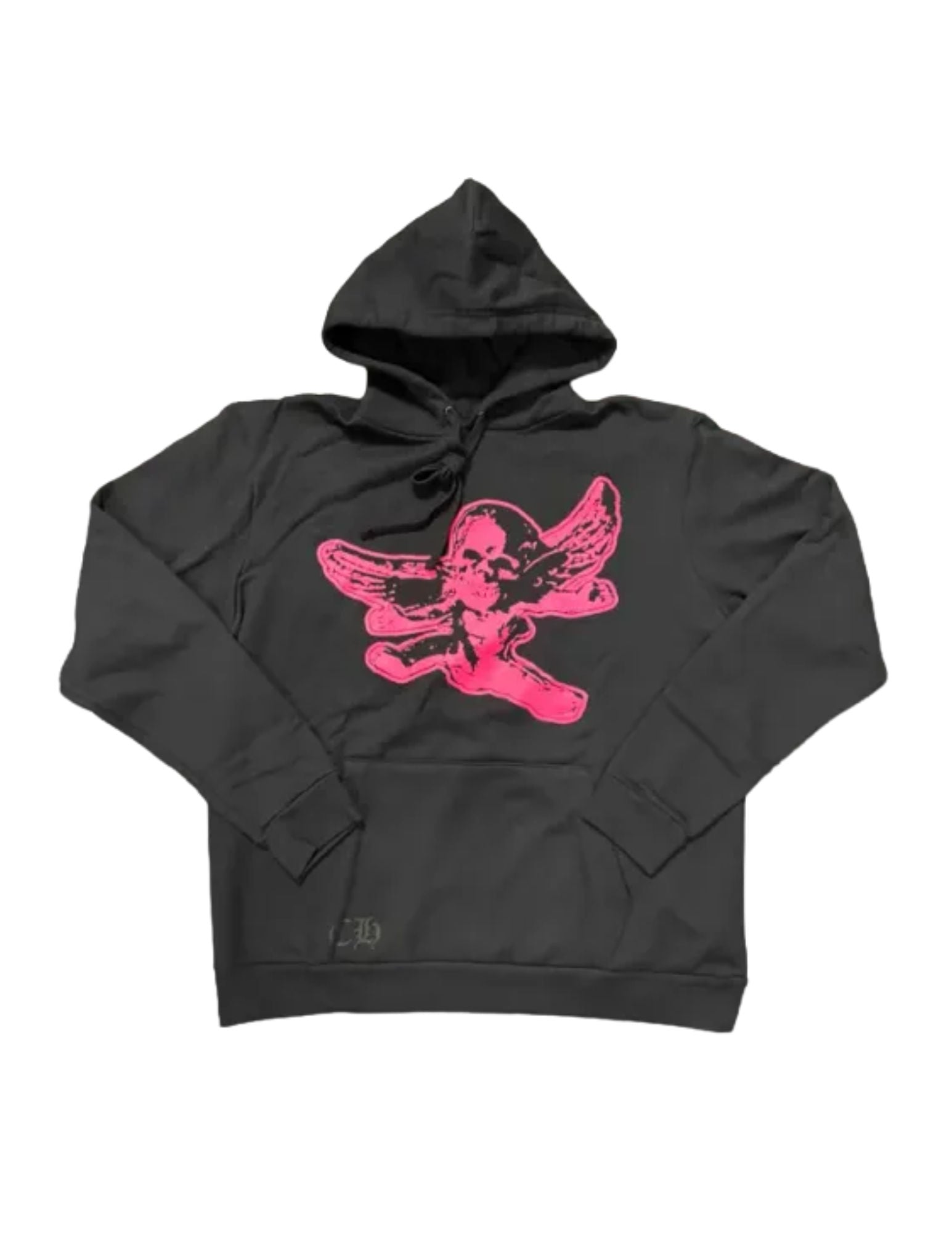 Chrome Hearts Pink Foti Logo Pullover Hoodie Black