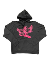 Chrome Hearts Pink Foti Logo Pullover Hoodie Black