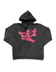 Chrome Hearts Pink Foti Miss Lerlene Logo Pullover Hoodie Black