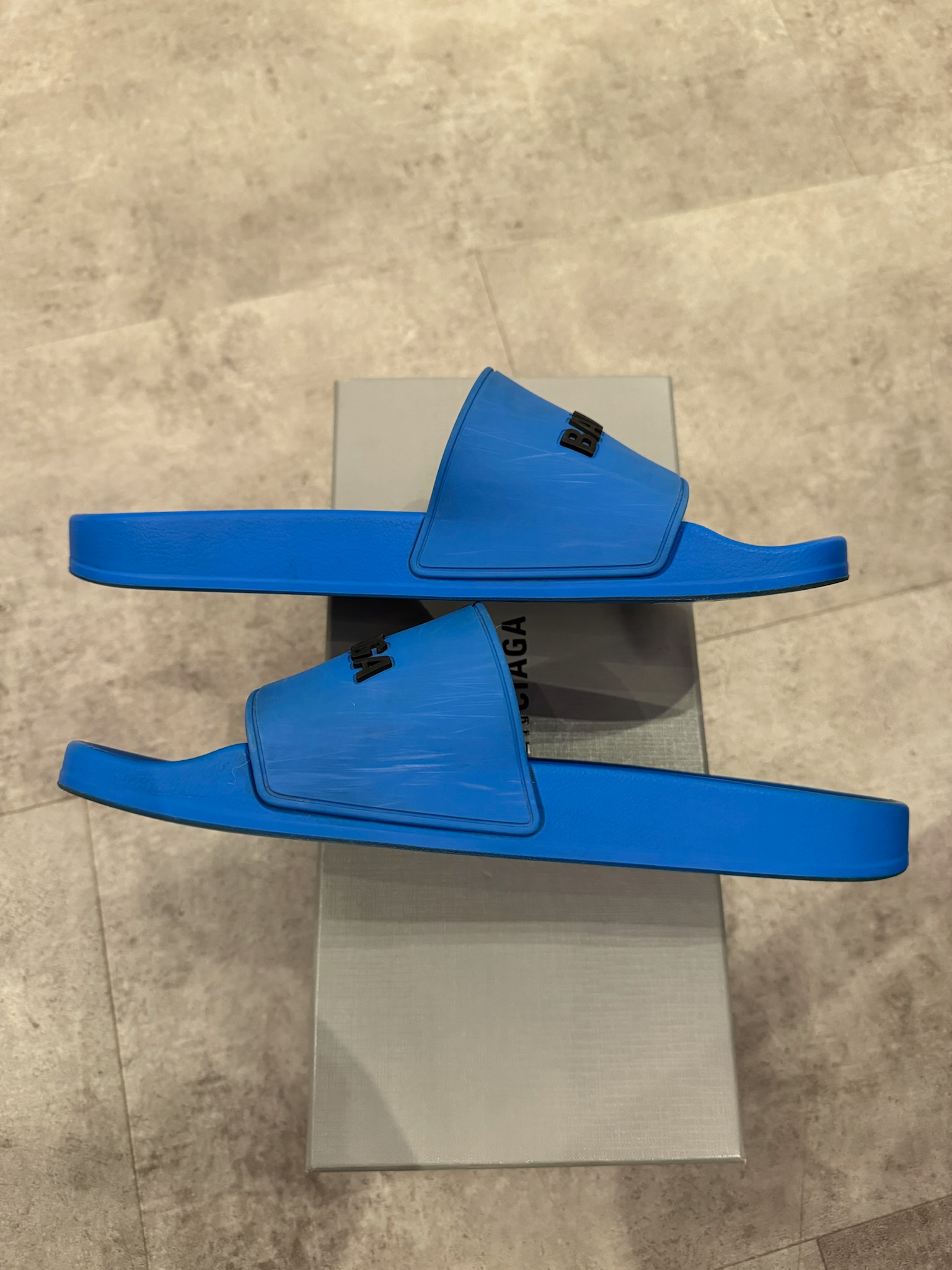 Balenciaga Pool Slide Blue Black (Preowned Size 9)