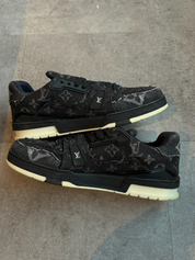 Louis Vuitton LV Trainer Black Monogram Denim (Preowned Size LV7.5/US9)