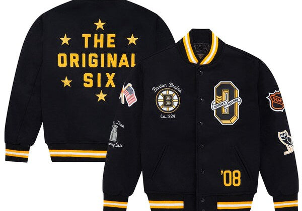 NHL x OVO Boston Bruins Varsity Jacket Black