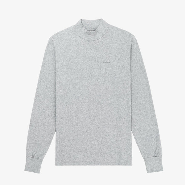 Aime Leon Dore Long-Sleeve DimeBack Pocket Mockneck Tee Grey, brand new, size L