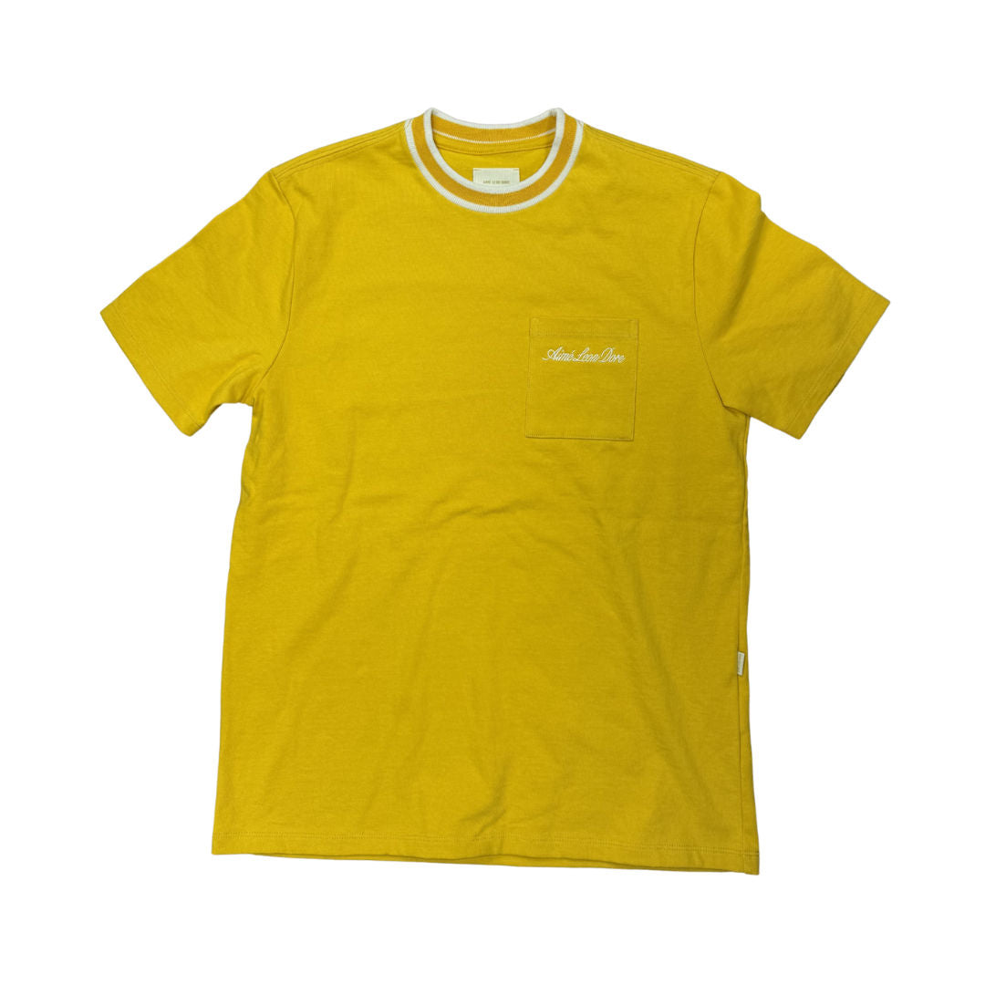 Aime Leon Dore Ribbed T-Shirt Yellow, brand new, size M