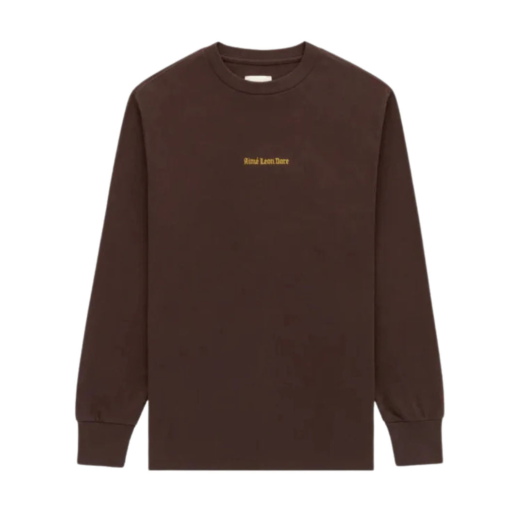 Aime Leon Dore Uniform Logo L/S T-Shirt Brown, brand new, size S