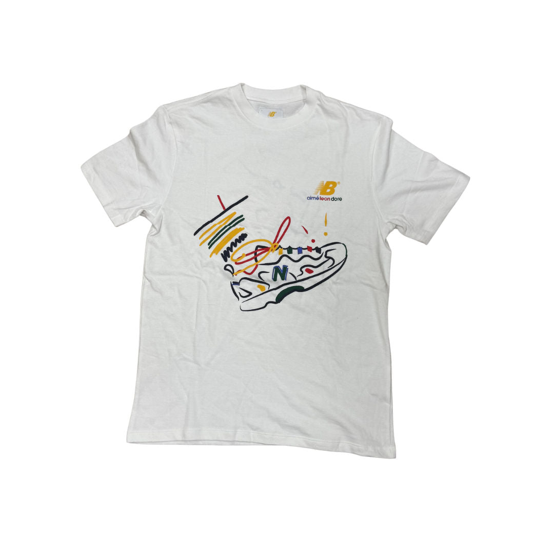 Aime Leon Dore X New Balance 827 Graphic T-Shirt White, brand new, size S – photo 1 of 2