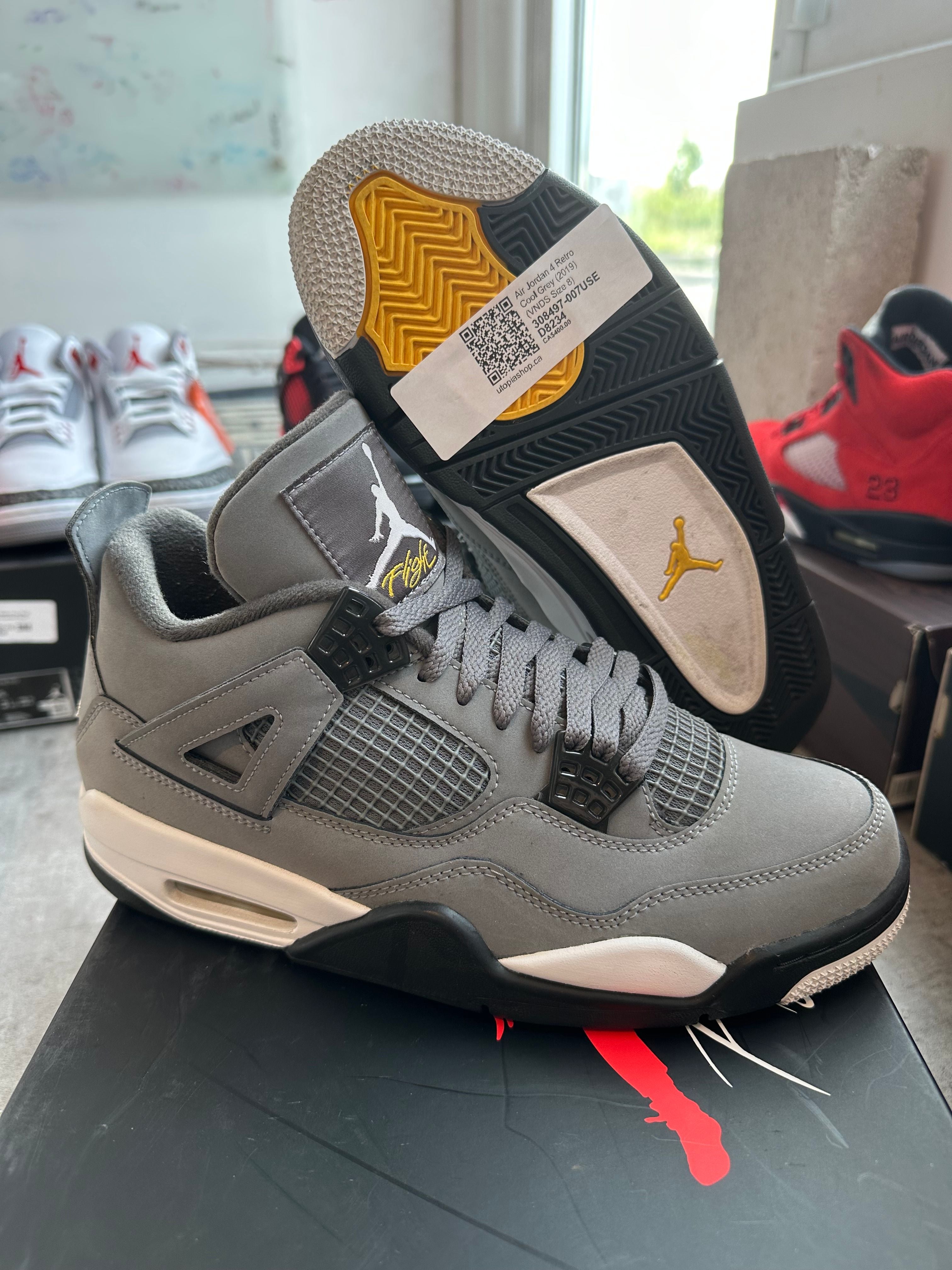 Air Jordan 4 Retro Cool Grey (2019) (VNDS, pre-owned, US Men's 8 – photo 2 of 7