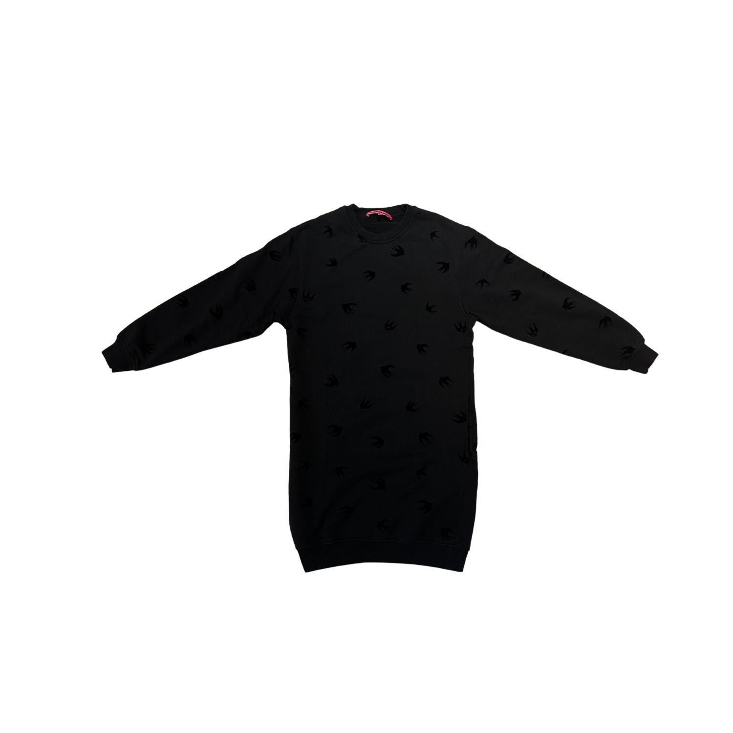 Alexander Mcqueen Velour Swalow Sweatshirt Black, pre-owned, size S – photo 1 of 2