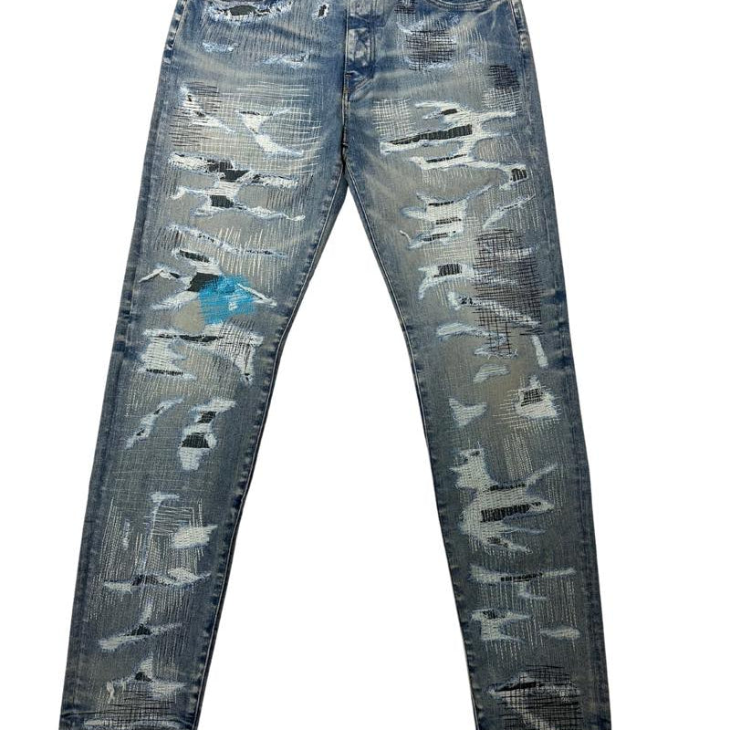 Amiri All Over Repair Jeans Clay Indigo, brand new, size 38 – photo 1 of 2