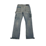 Amiri Patchwork Bandana Carpenter Straight-Leg Distressed Jeans, pre-owned, size 30 – photo 2 of 2