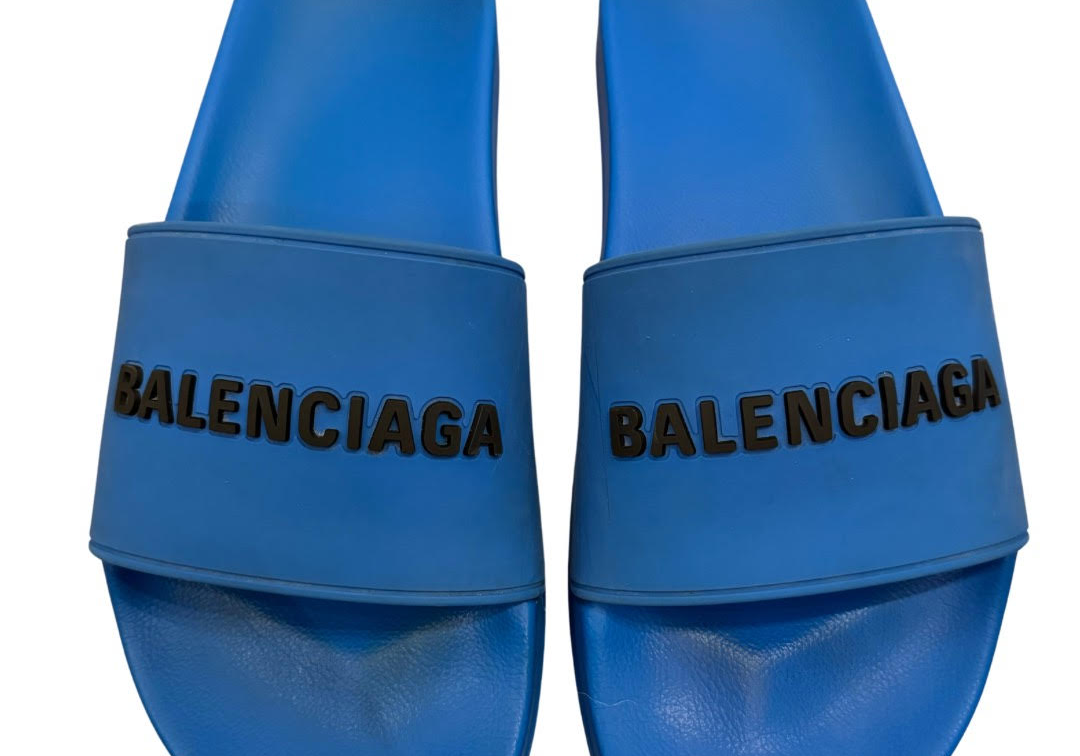 Balenciaga Pool Slide Blue Black (Preowned Size 9)