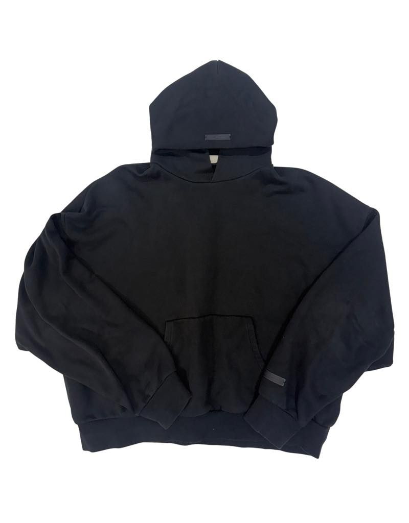 Fear of God Essentials Classic Fit Fleece Hoodie Black (FW25) - Pre-Owned Size XXL