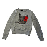 Love Moschino Red Bow Cat Grey Crewneck - Pre-Owned Size XS