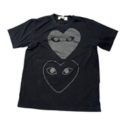 Comme des Garcons PLAY Double Hearts T-shirt Black (Preowned) - Pre-Owned
