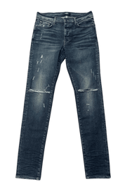 Amiri MX1 Shotgun Distressed Jeans Dark Indigo (Lightly Preowned) - Pre-Owned