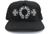 Chrome Hearts Horseshoe Denim Baseball Hat Black