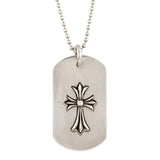 Chrome Hearts Dog Tag With Cross Pendant (w/ 30in Ball Chain)