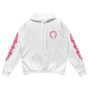 Chrome Hearts Pink Horseshoe Floral Sleeve Pullover Hoodie