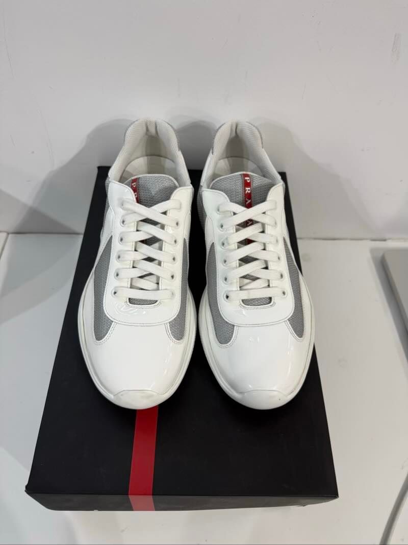 Prada America's Cup White Silver - Lightly Pre-Owned Size 9.5