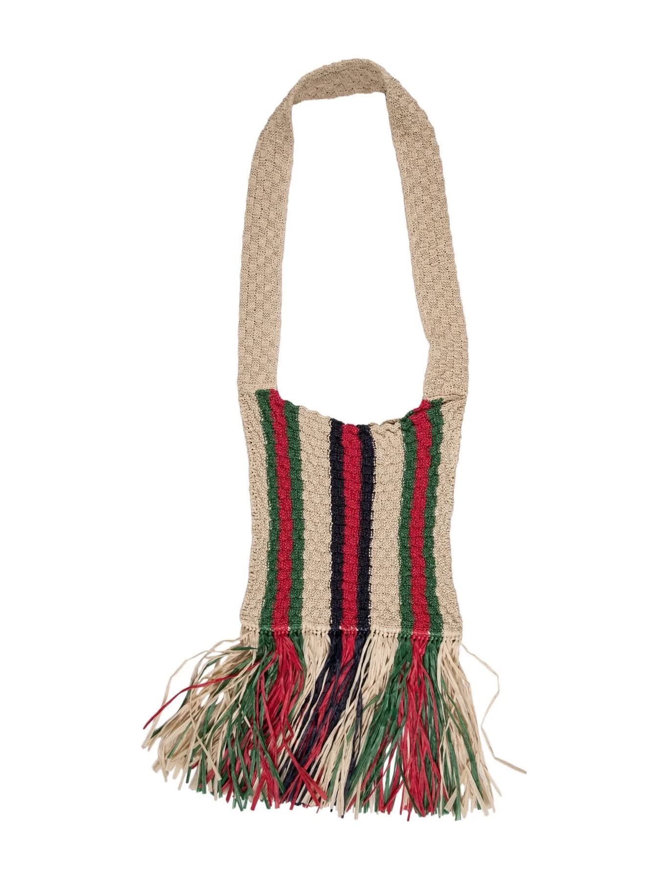 Gucci Raffia Crossbody Beach Bag (Preowned) - Pre-Owned