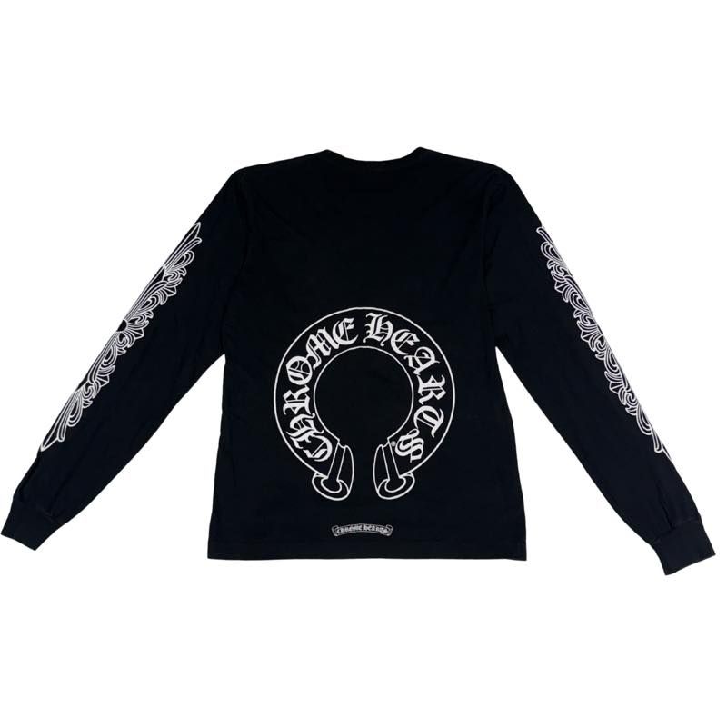Chrome Hearts Floral Horseshoe Logo L/S T-Shirt Black - Lightly Used Size M