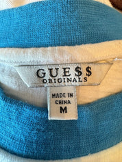 Guess Jeans x A$AP Rocky Rainbow Spell Out Embroidered Ringer Tee (Preowned) - Pre-Owned