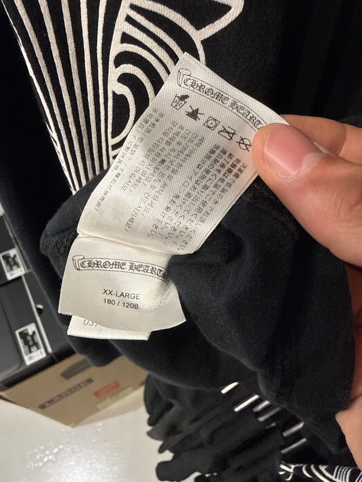 Chrome Hearts Cemetery Cross All Over Print Logo L/S T-Shirt Black - Pre-Owned Size XXL