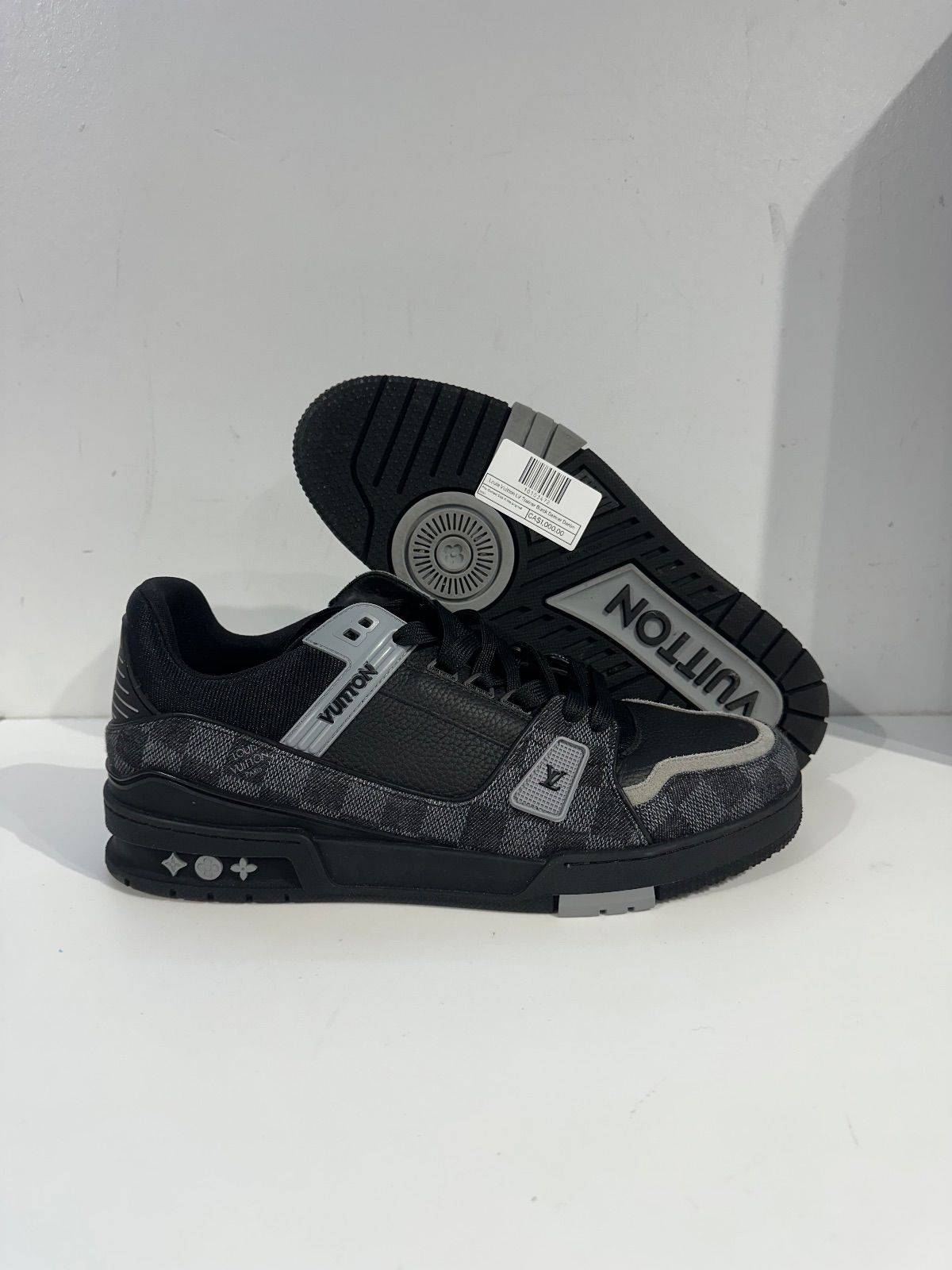 Louis Vuitton LV Trainer Black Damier Denim - Pre-Owned Size 11 (No original box)
