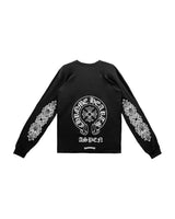 Chrome Hearts Aspen Exclusive Floral Horseshoe L/S T-Shirt Black