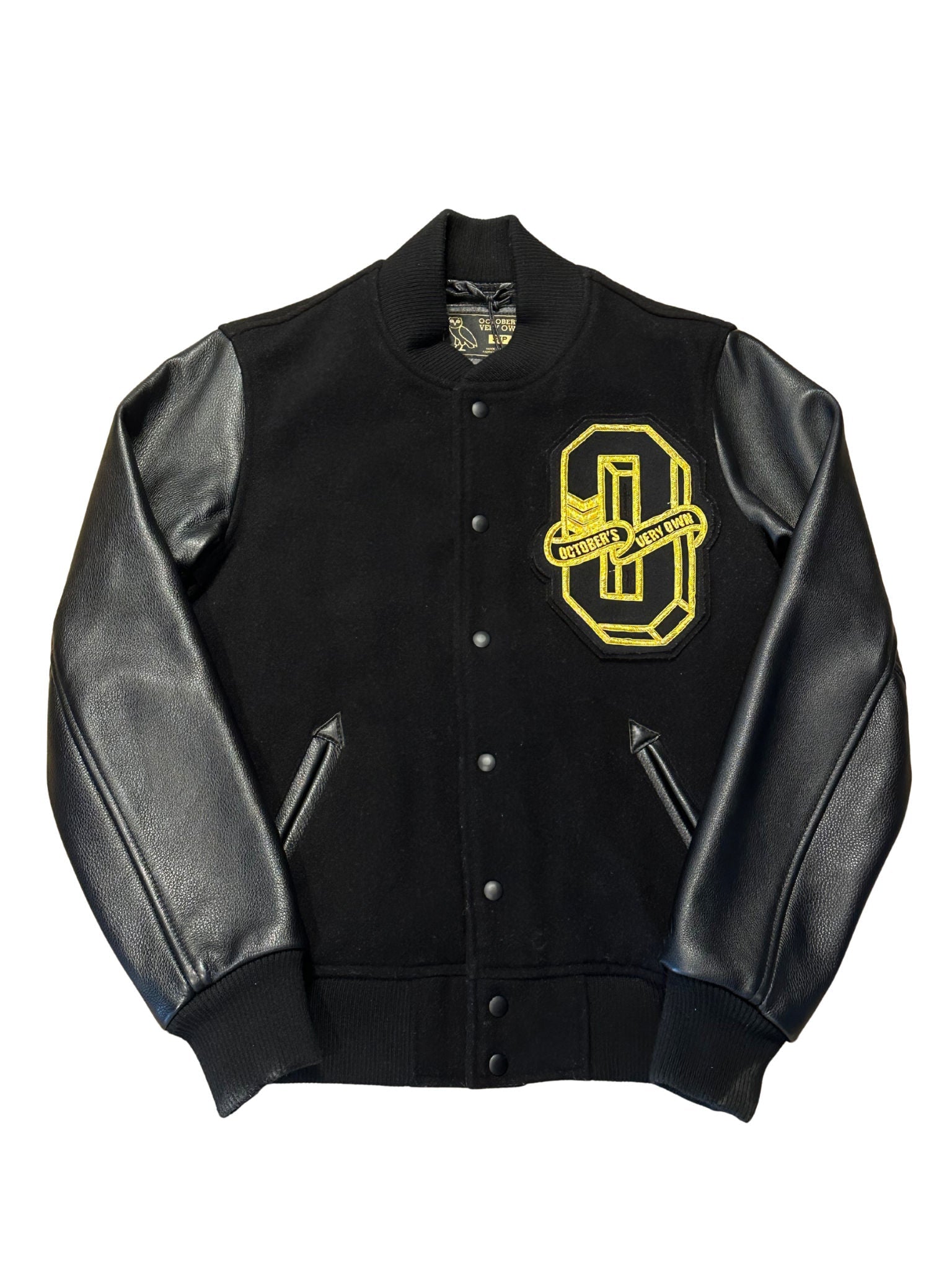 OVO October's Very Own Black/Gold Varsity Letterman Jacket (Preowned size S) - Pre-Owned
