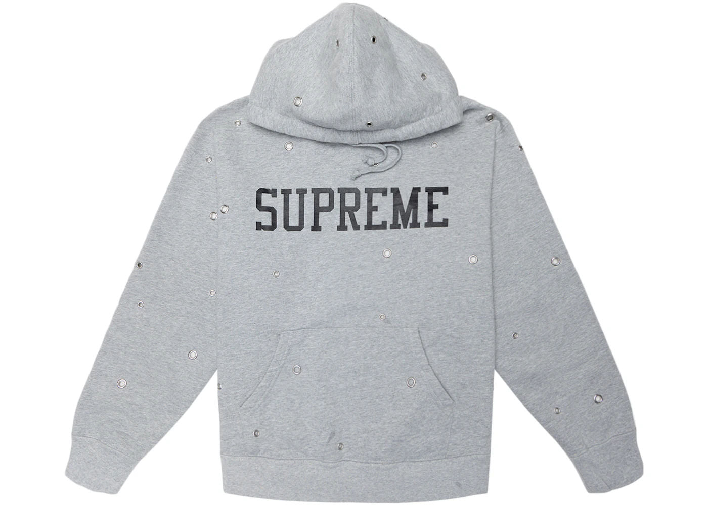 Supreme Eyelet Hooded Sweatshirt Heather Grey