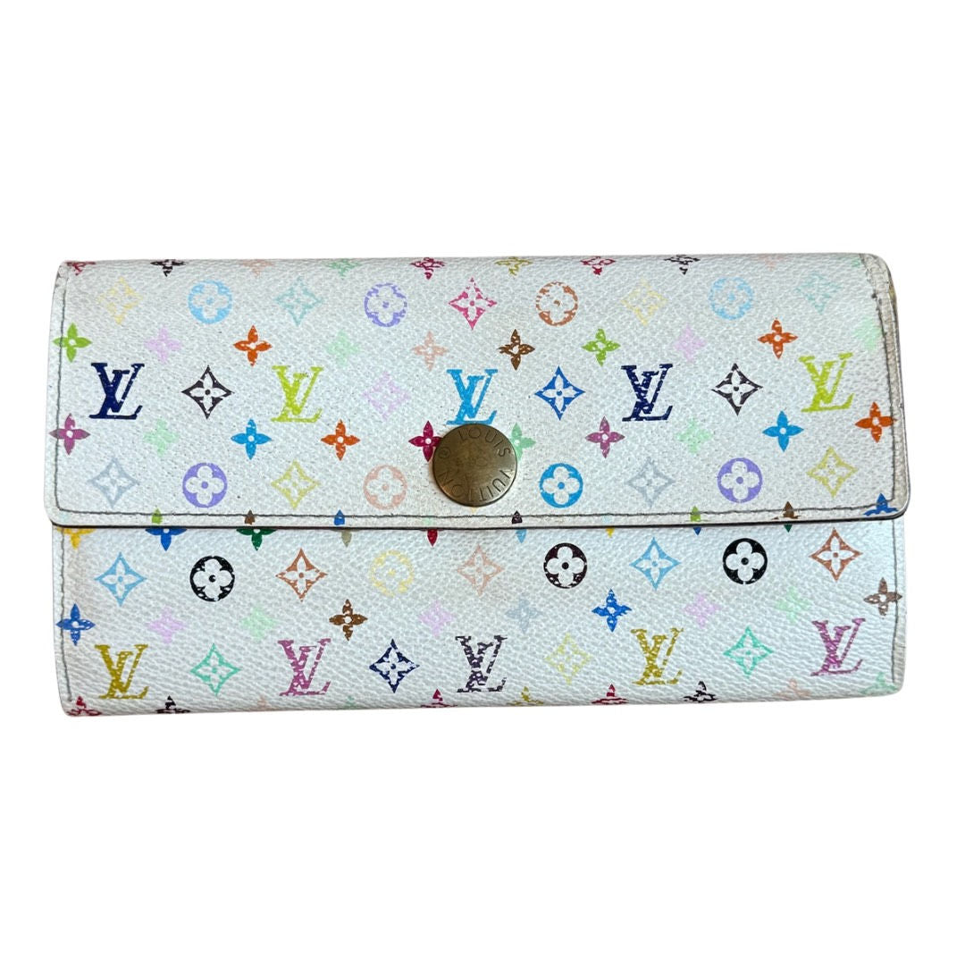 Louis Vuitton x Takashi Murakami Sarah Wallet White (Preowned) - Pre-Owned