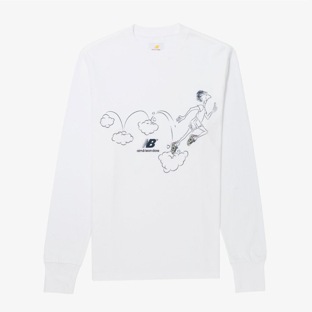 AimÃ© Leon Dore / New Balance Cartoon Long Sleeve T White