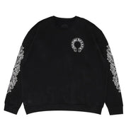 Chrome Hearts Horse Shoe Floral Crewneck Black
