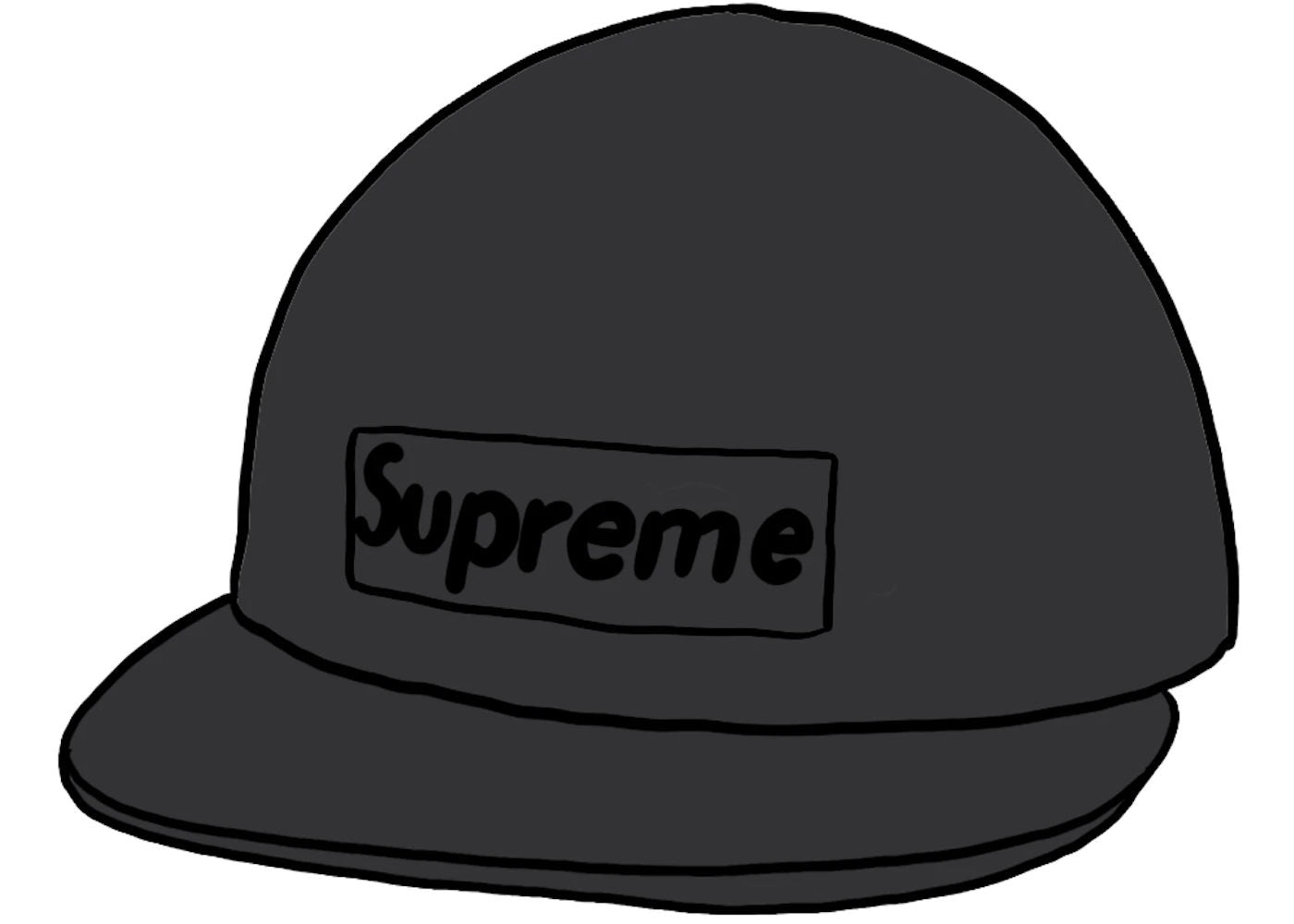 Supreme 2-Tone Denim Camp Cap Black