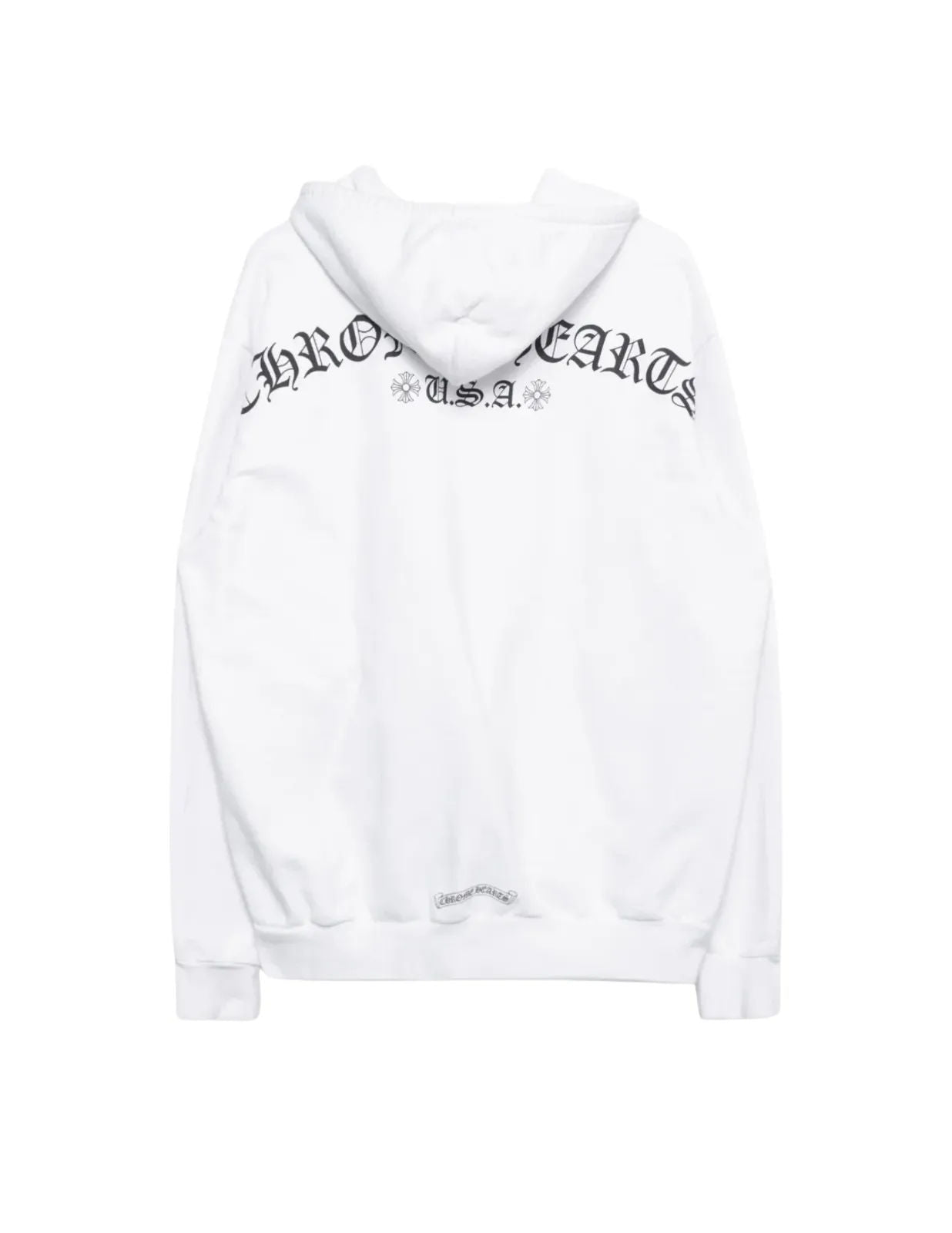 Chrome Hearts T-Bar Shoulder Logo Zip-Up Hoodie White
