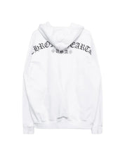 Chrome Hearts T-Bar Shoulder Logo Zip-Up Hoodie White