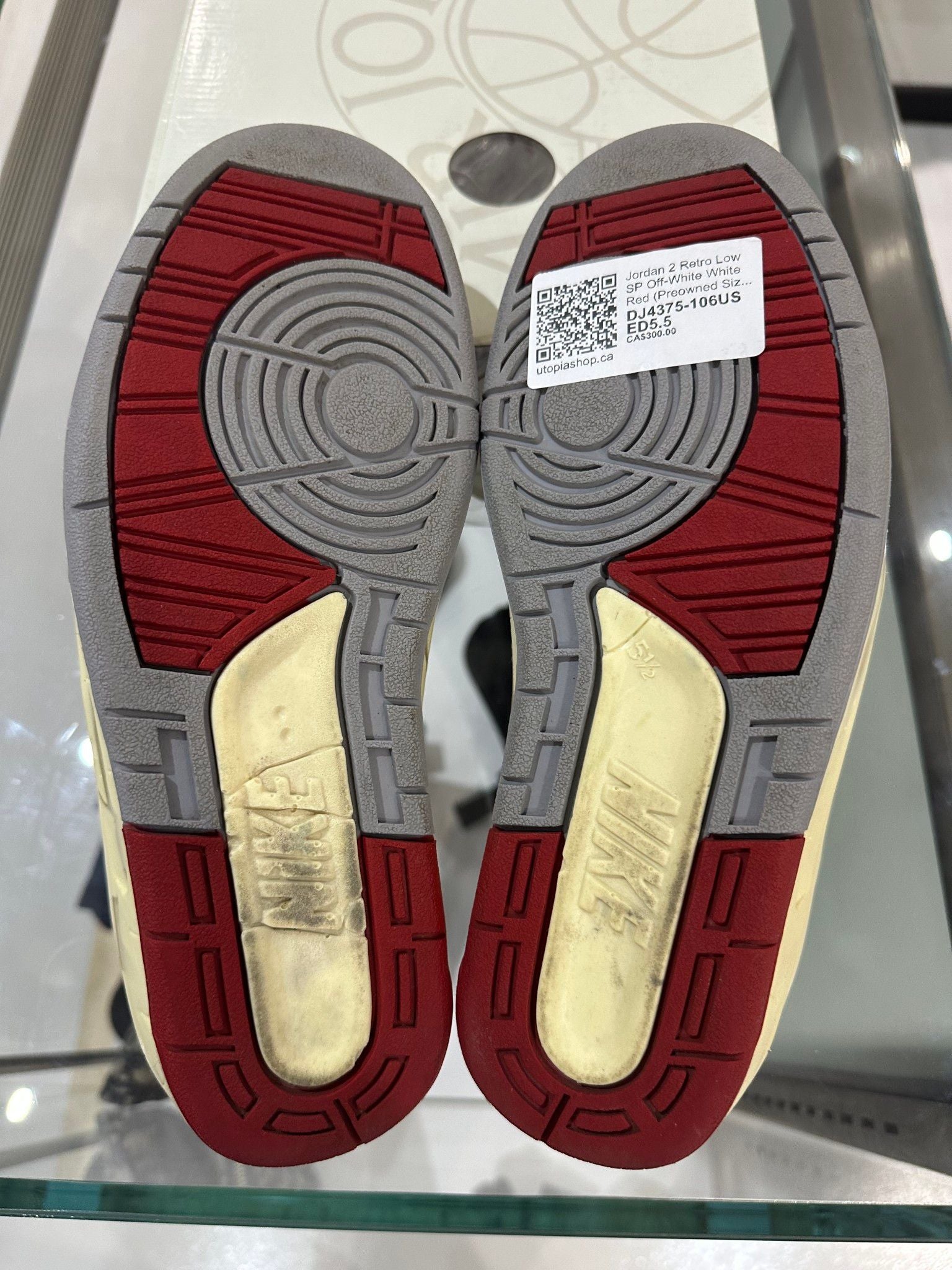 Jordan 2 Retro Low SP Off-White White Red - Pre-Owned Size 5.5