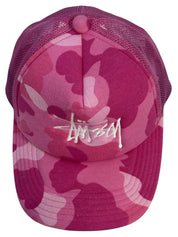 BAPE x Stussy Trucker Cap Pink - Pre Owned