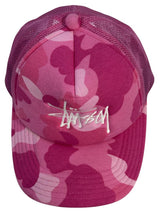 BAPE x Stussy Trucker Cap Pink - Pre Owned