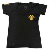 Chrome Hearts Women's V-Neck Dagger T-Shirt Black/Yellow - Pre-Owned Size L