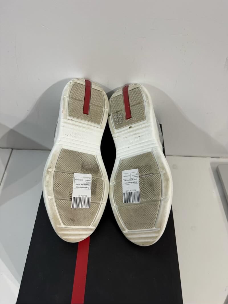 Prada America's Cup White Silver - Lightly Pre-Owned Size 9.5