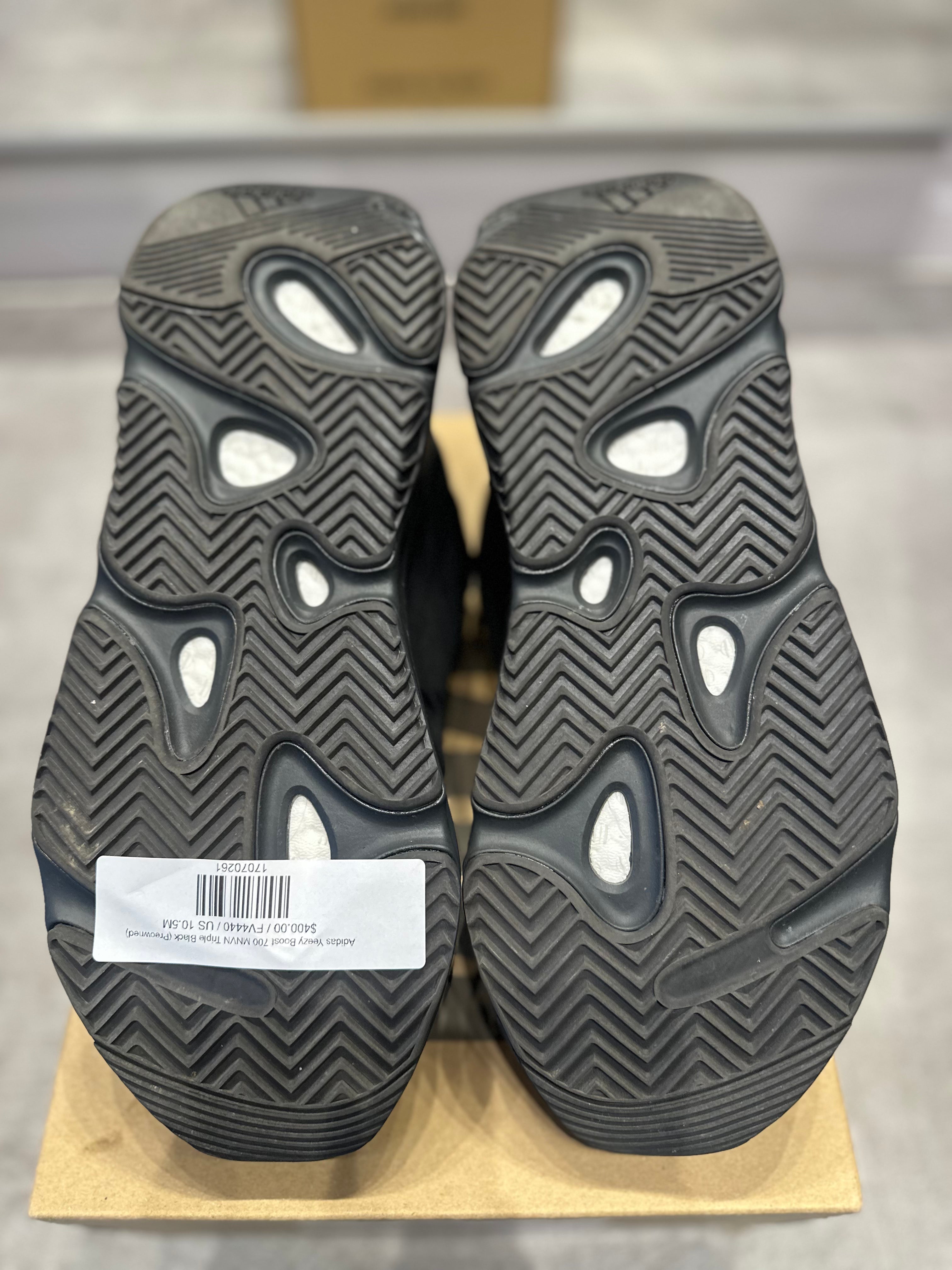 Adidas Yeezy Boost 700 MNVN Triple Black - Pre-Owned Size 10.5