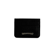 Chrome Hearts Silver Dagger Scroll Black Card Holder