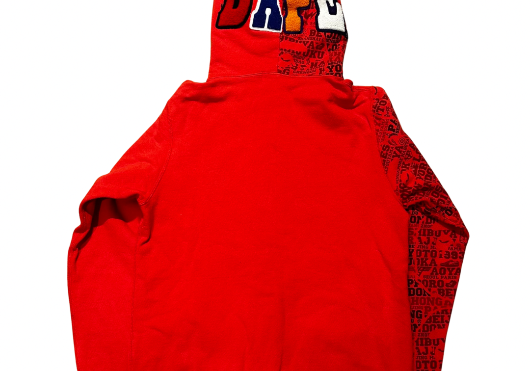 Bape XXV Cities Red Camo 2nd Ape Full Zip Sweater Red (Preowned)